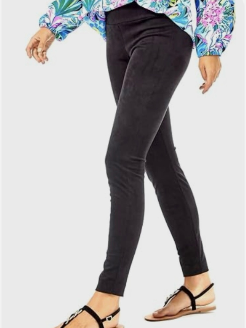 Lilly Pulitzer Desi Ultrasuede Legging Black Size  2  Style #007193  NWOT